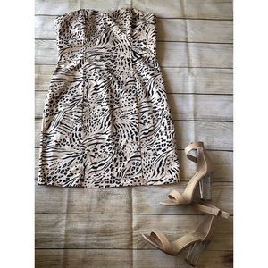 H&M leopard print tube top dress